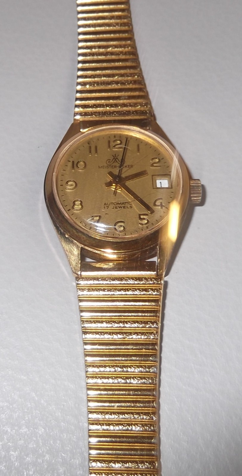 Meister Anker Ladies Automatic Bracelet Watch Gold Stainless Steel 30 m