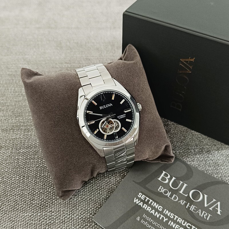 Bulova New Surveyor Automatic Black Dial 96A270 Men’s Chronograph Watch 42mm