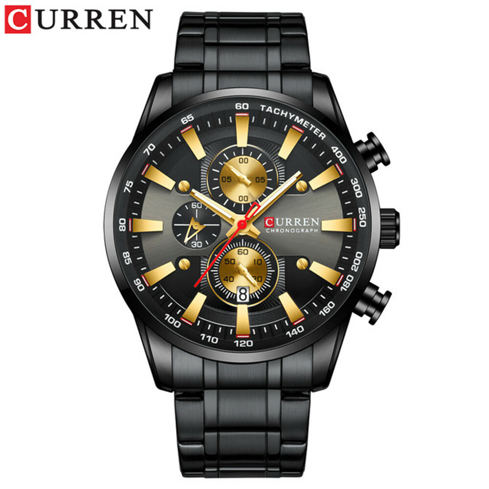 CURREN Men Steel Watch Fashion Chronograph Date Wristwatch Male Quartz Watches