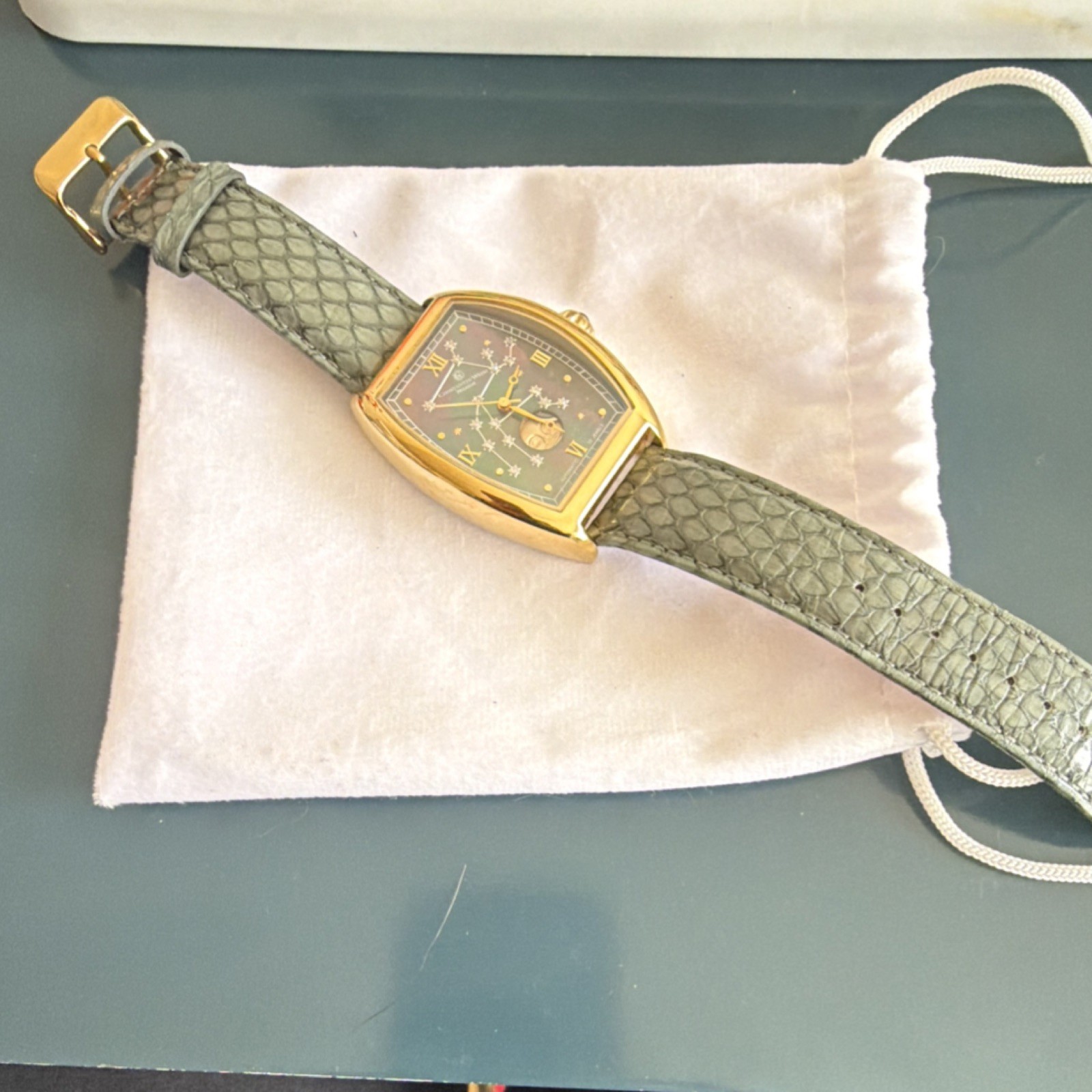 Constantin Weisz Pegasus Automatic 35 Jewels Tonneau Multicolor Dial Green