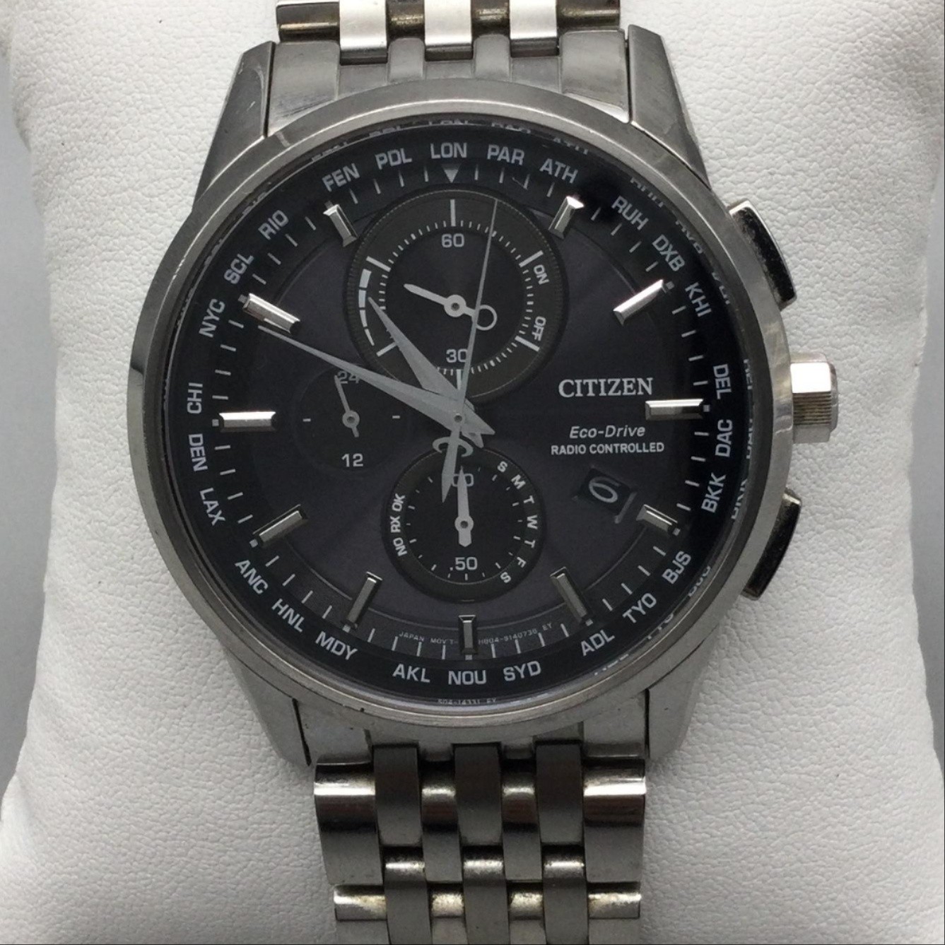 Citizen Mens Watch 42mm Eco-Drive Radio Controlled Black Chrono Sapphire 8″