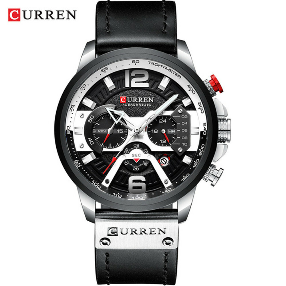 CURREN Men Watches Chronograph Sport Wristwatch Business Male Leather Watch Gift