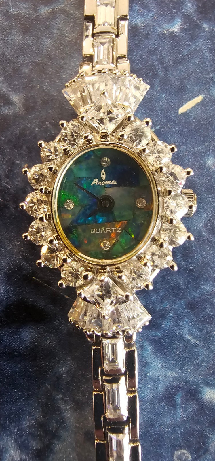 Aroma Swiss Diamond/Opal Style Watch – Timepiece # 0653