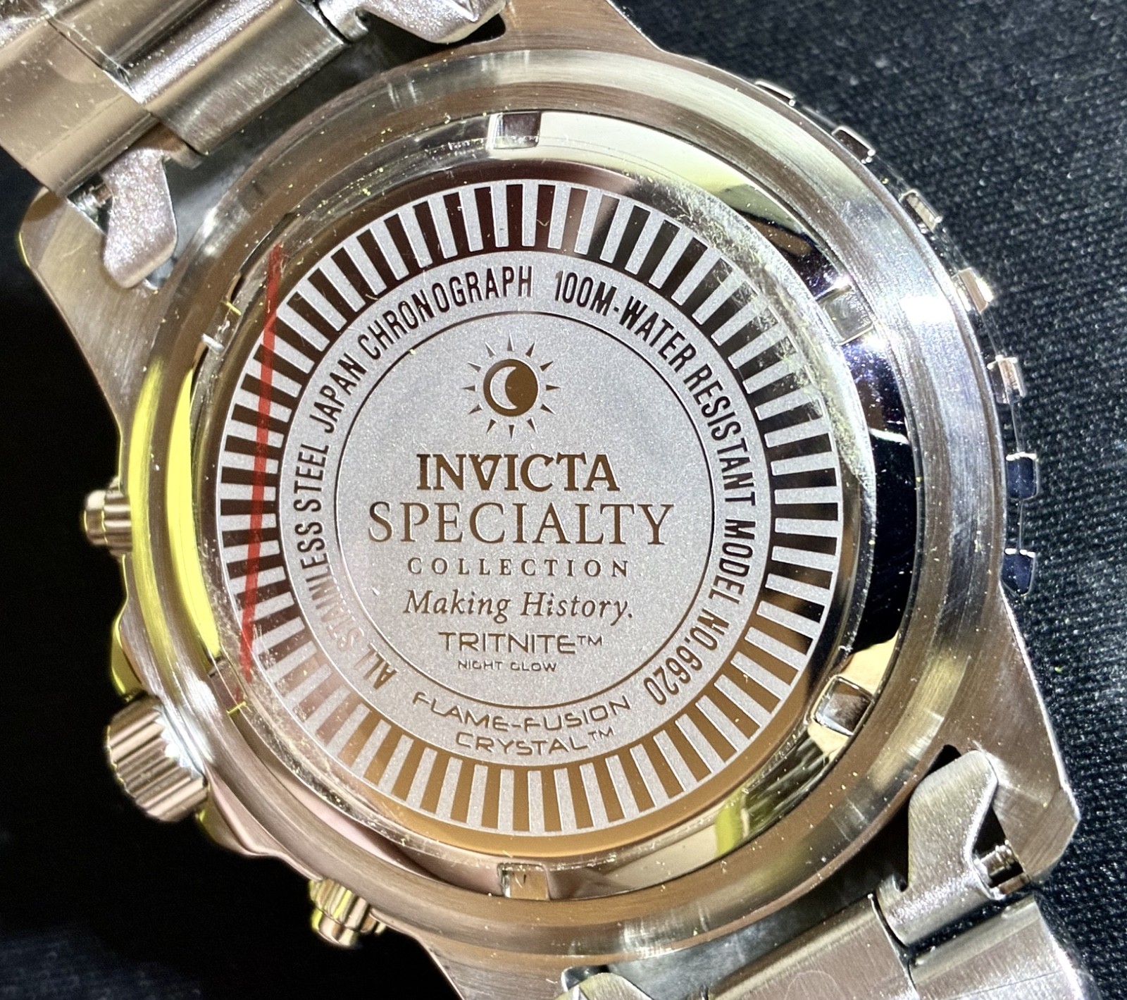LNIB Invicta Specialty Collection Watch Model #6620 45mm Silver Toned Black Dial