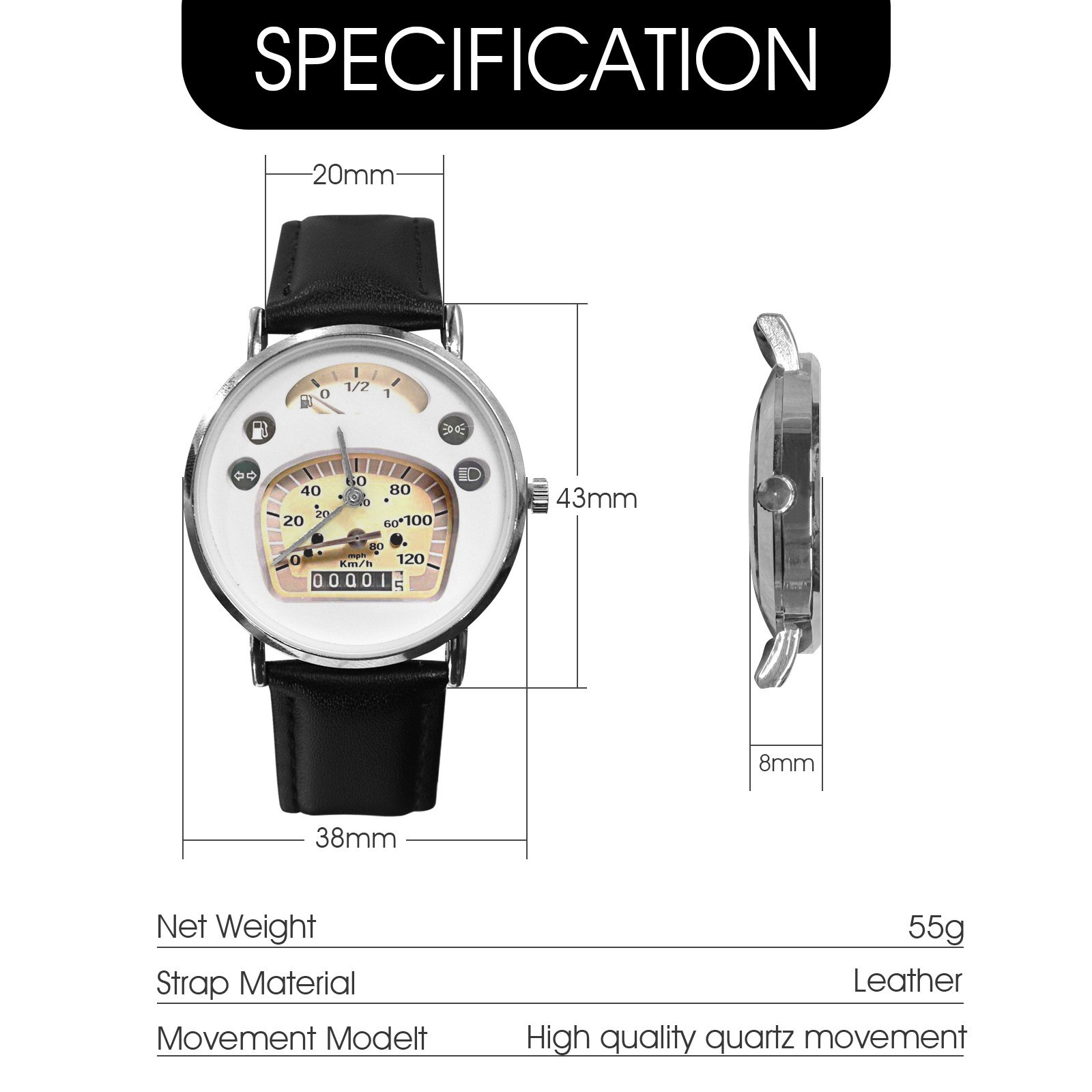 Vespa PX Speedometer Watch