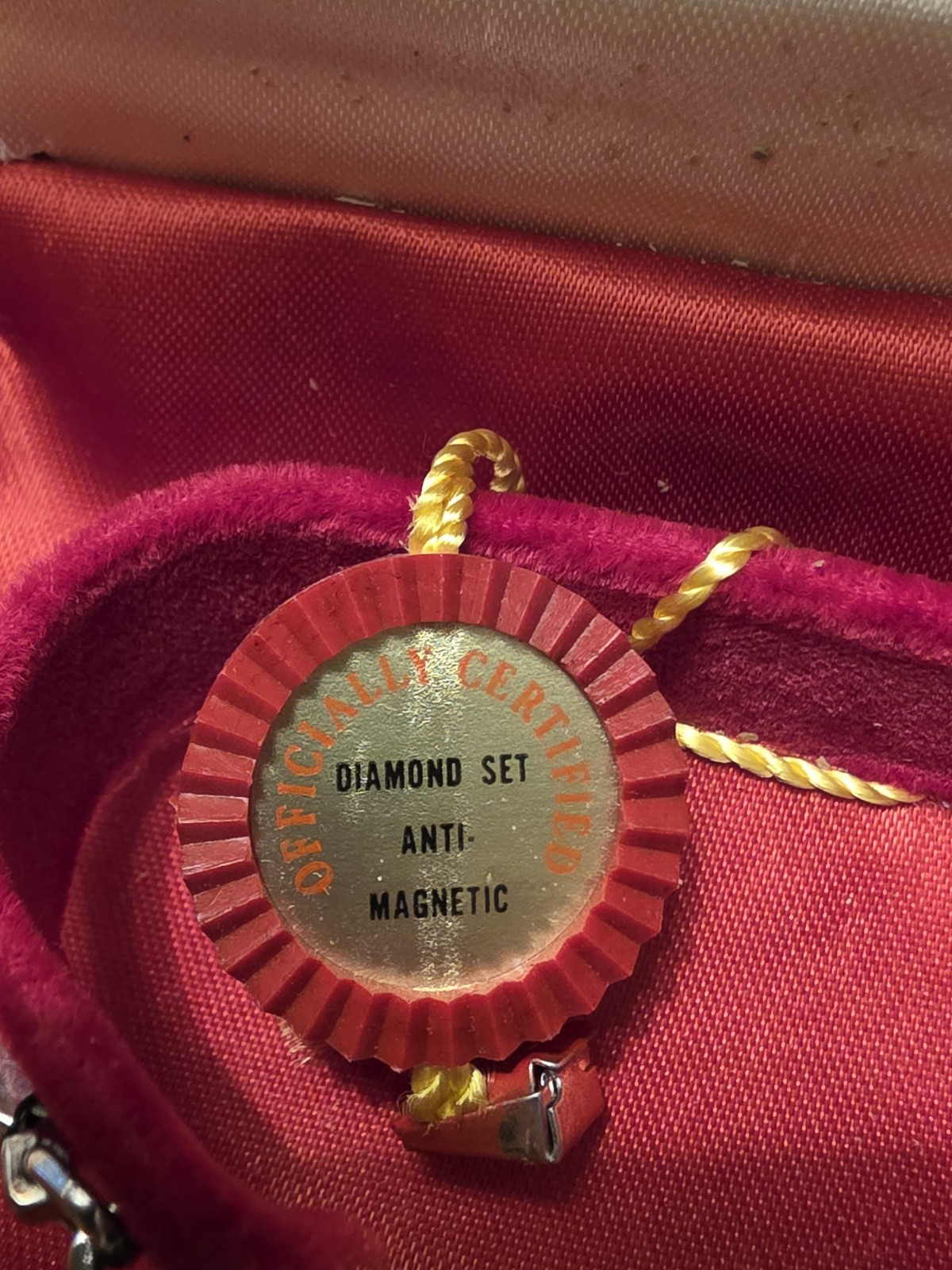 Gruen Precision Vintage Diamond Set Full Set w/ Original Box & Certification Tag