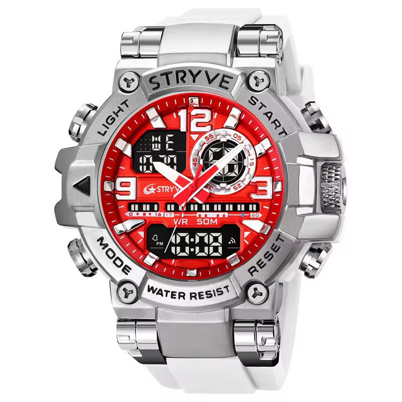 Men Oversize Waterproof Shock Resistant Digital Sport Dual Time WRIST WATCH 55mm