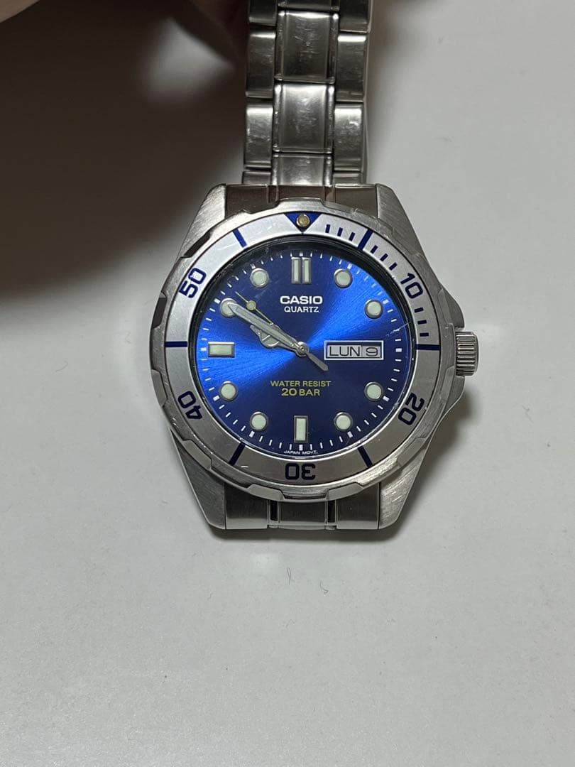 Casio EF-200 watch, blue dial
