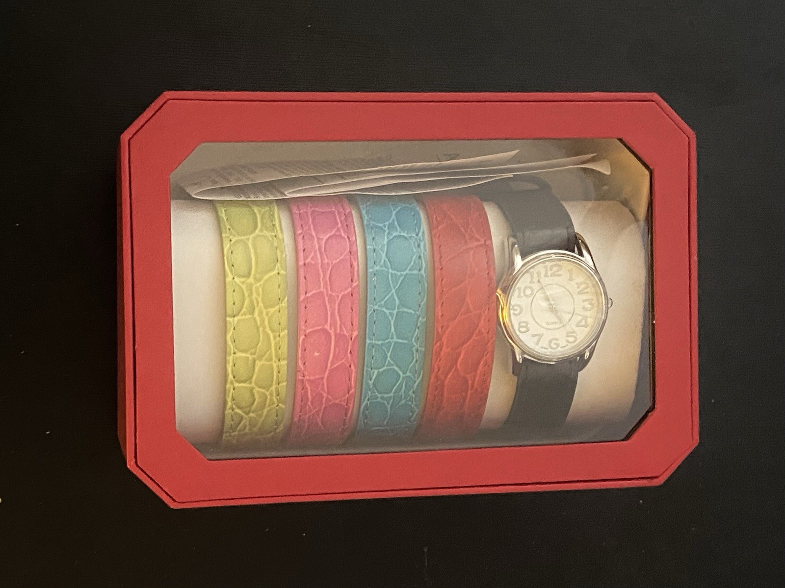 2005 AVON WATCH WITH 5 MULTIPLE COLORED BANDS –NEW