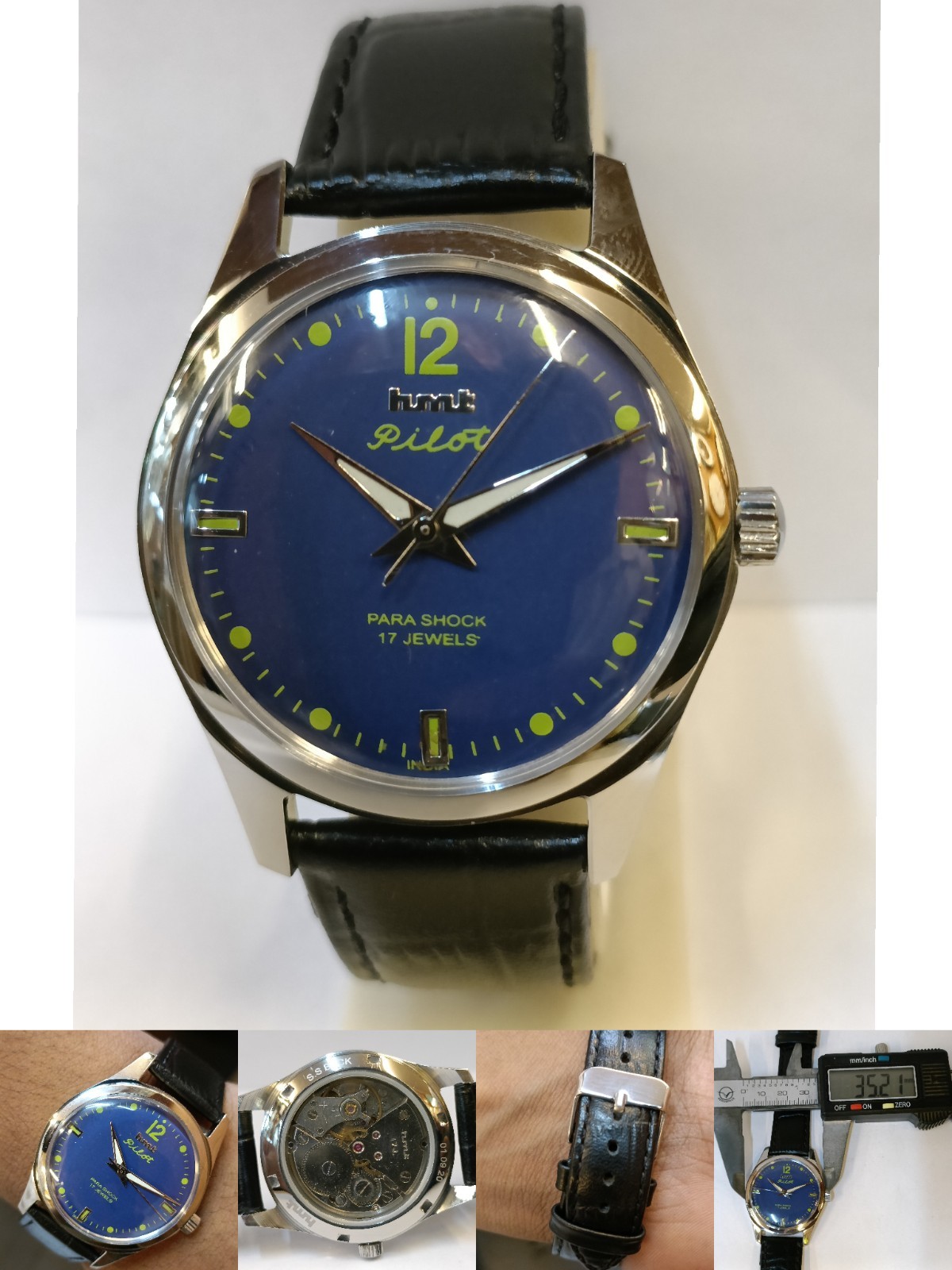 REFURBISHED HMT PILOT 17J WINDING BLUE DIAL 0231 INDIA MEN’S WORKING