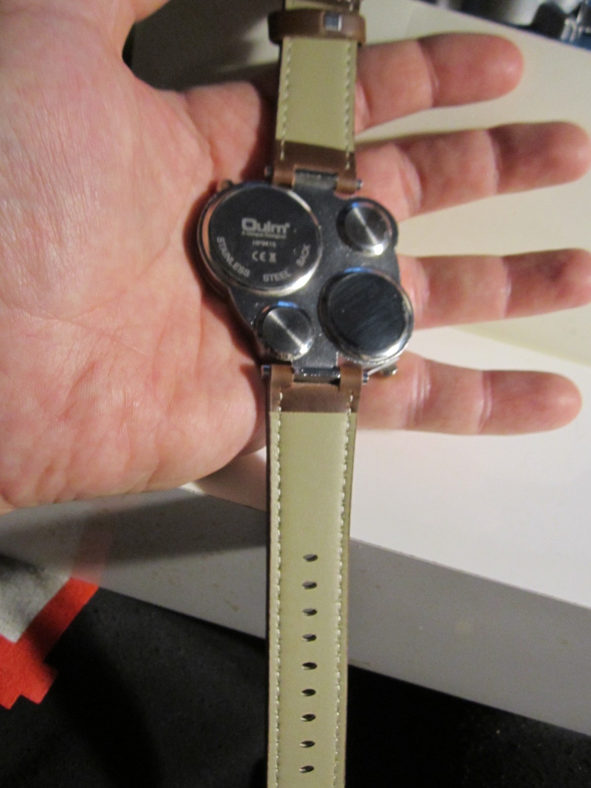 OULM WATCH MULTIPLE DIALS – TWO CLOCKS ONE COMPASS ONE CELSIUS GAUGE 9″ – OFC-W