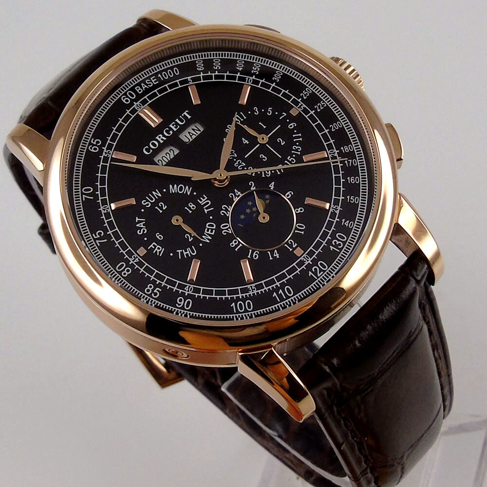 Automatic Men’s Watch 42mm Date Day Month Year White/Black Dial Silver/Rose Gold