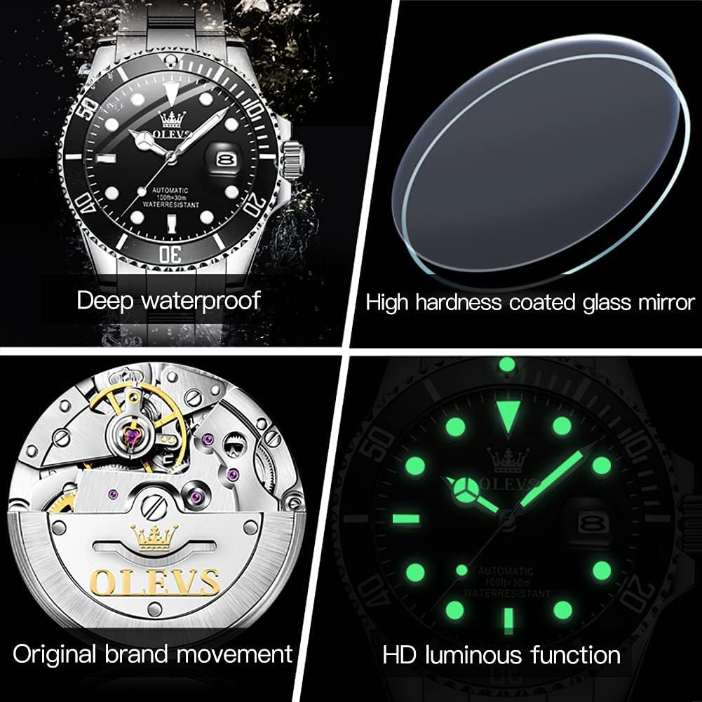 Elegant Men’s Automatic Mechanical Watch – Battery-Free, Stainless Steel