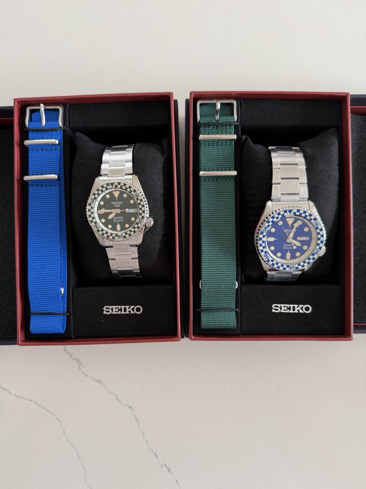Seiko Rowing Blazers 2026 Limited Edition Set Blue & Green 42MM 38MM In Hand