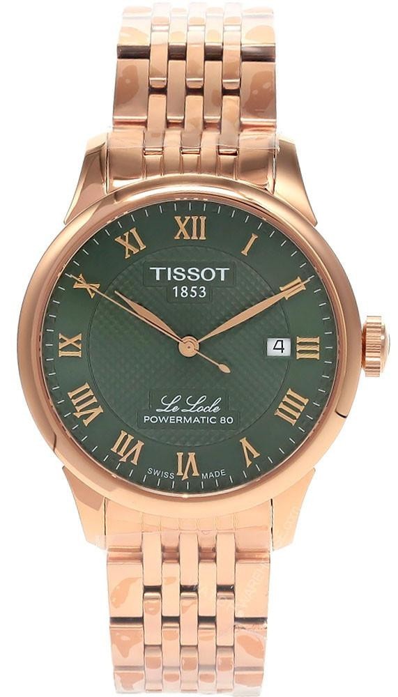 Tissot Le Locle Auto 39.3MM Green Dial Rose Gold Men’s Watch T006.407.33.093.00