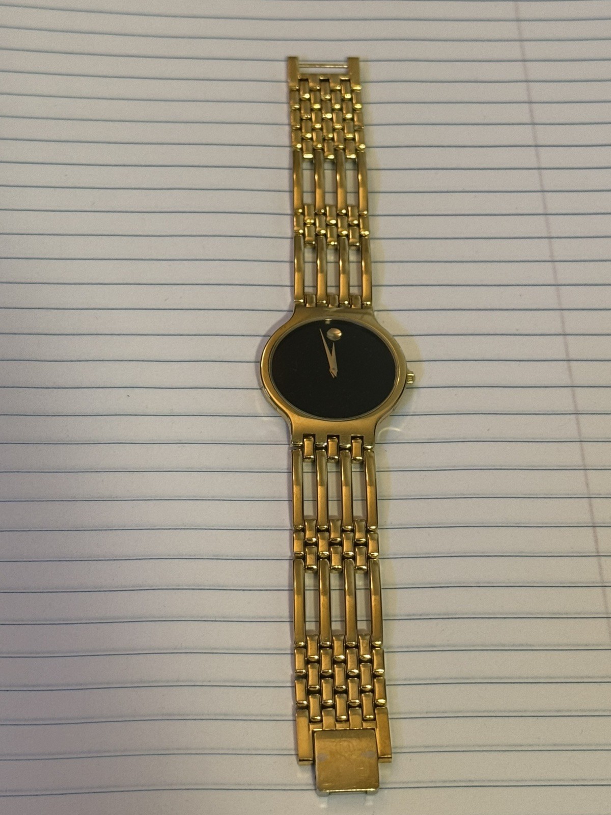 (MA3) Movado Esperanza Watch Men 33mm Black Dial Gold Tone 88 G2 1881