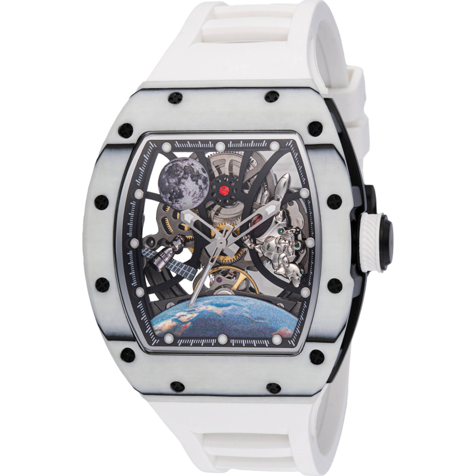 Invicta Men’s Watch S1 Rally Interstellar Skeleton Dial White Strap 49012