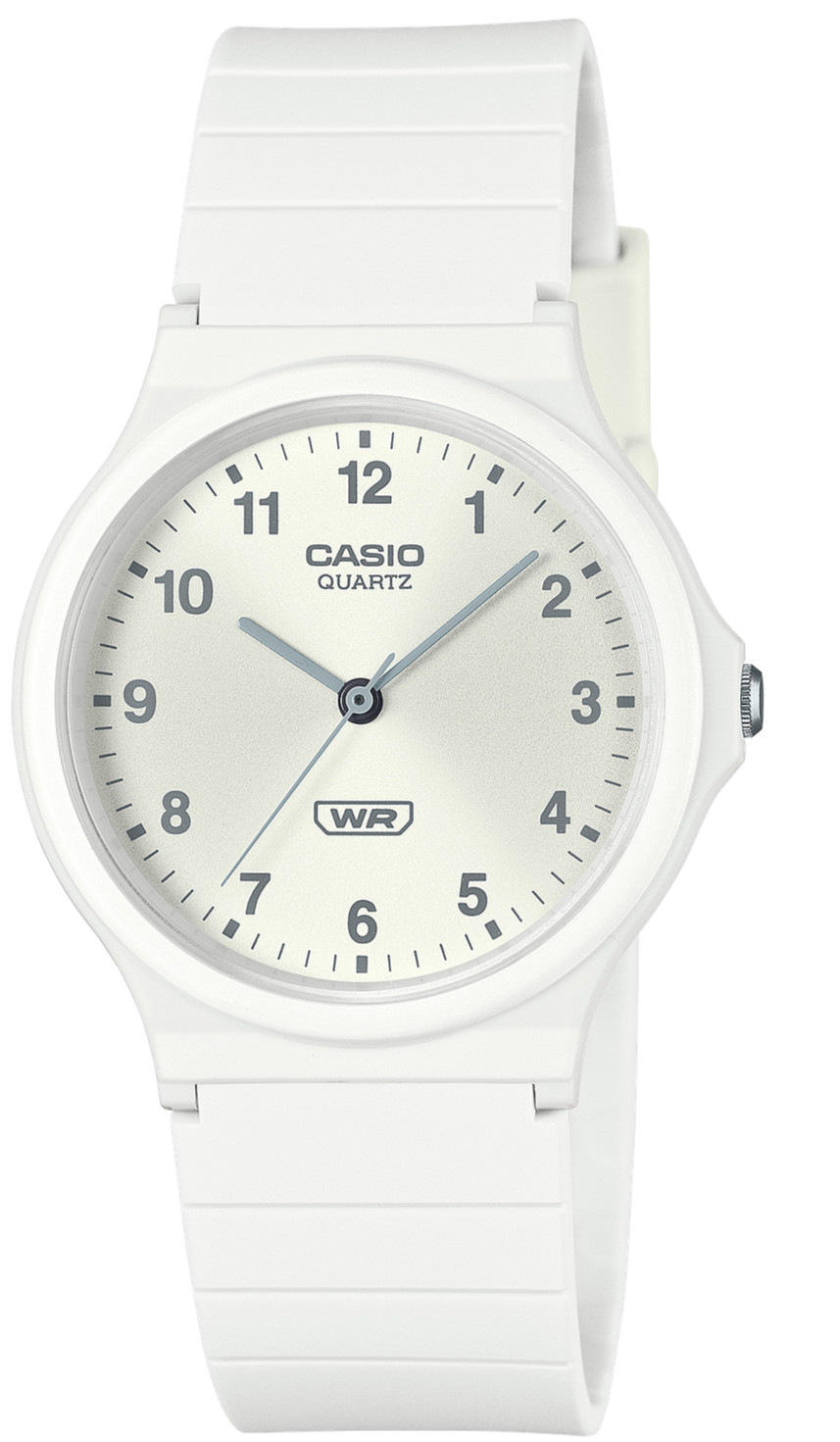 Casio MQ24 White Resin Analog Quartz Watch Water Resistant Slim 3 Hand MQ-24B-7B