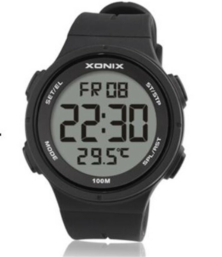 Xonix Men Sports Wristwatch Digital Temperature Display WR100M Swim outdoor Run