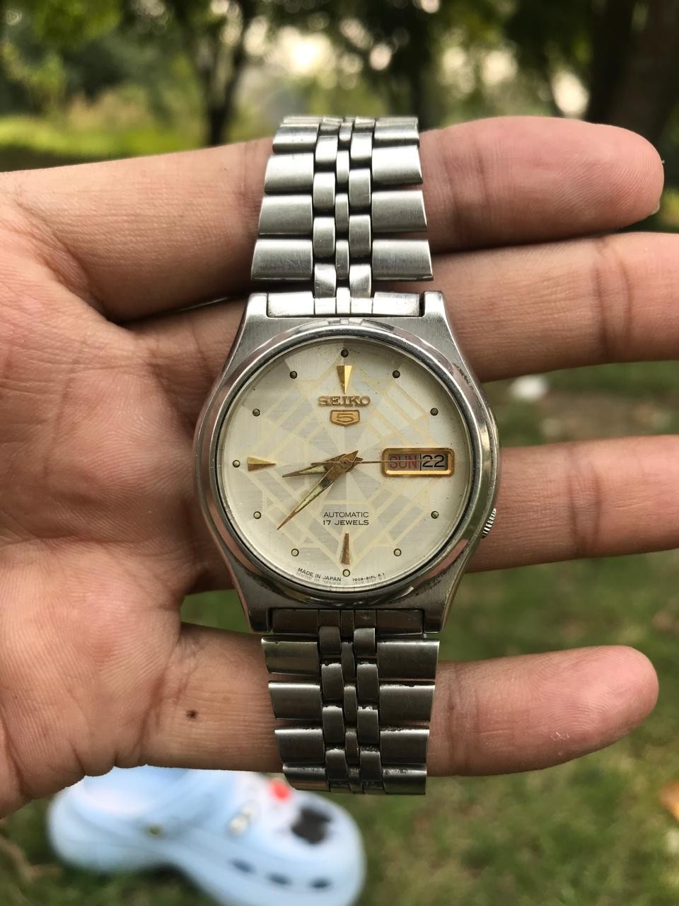 Vintage Seiko 5 “Spider Dial” Automatic 7009-3171 Day/Date 17J Men’s Watch