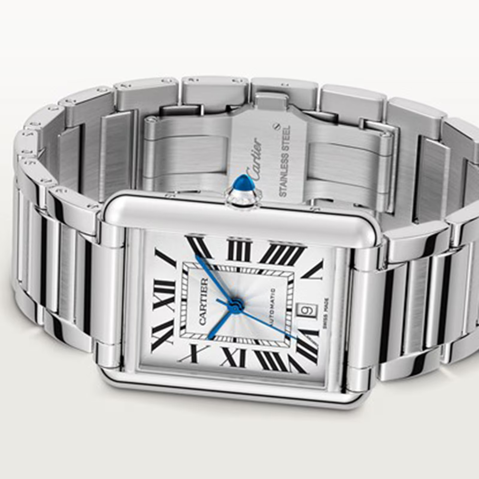 Cartier Tank Must Extra Large Automatic Stainless Steel bracelet Watch WSTA0053