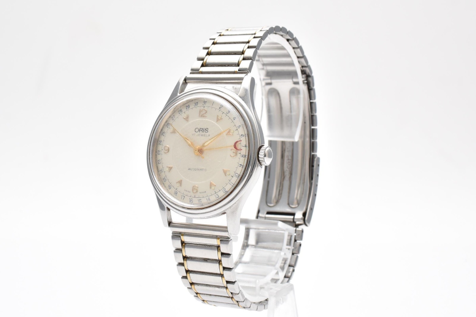 Vintage [Exc+4] Oris Pointer Date 7403-40B Silver 35mm Automatic Men’s Watch