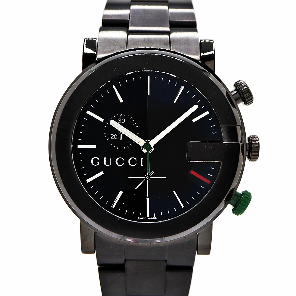 GUCCI G Chrono Men’s Watch YA101331 Stainless Steel Black Used