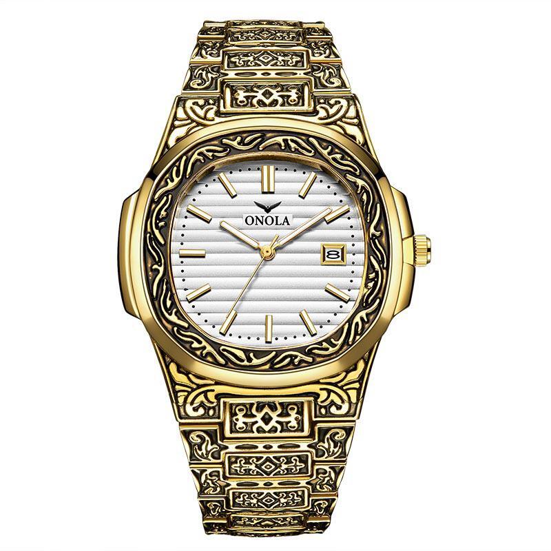 Classic Luxury ONOLA Men’s Quartz Watch Waterproof Steel Wristwatch Gift NEW