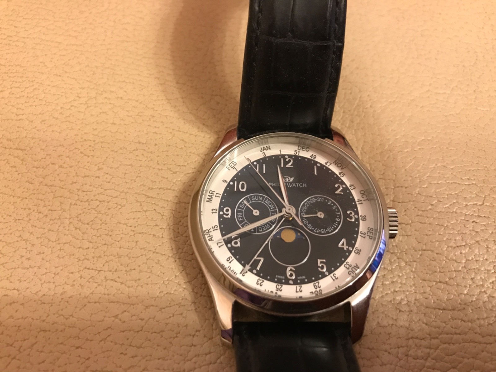 philip moon phase watch for men see photos