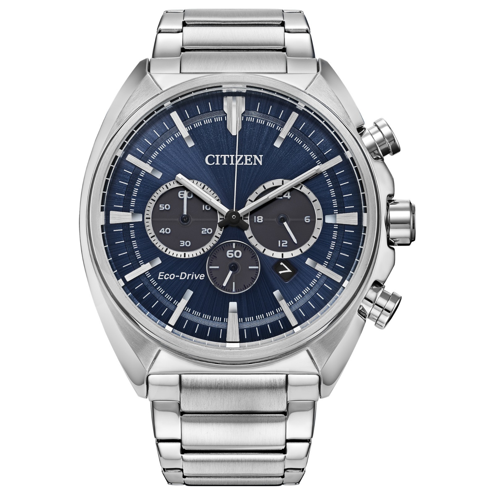 Citizen Men’s Sport Chronograph Date Eco-Drive Silver Watch 44 MM CA4288-86L