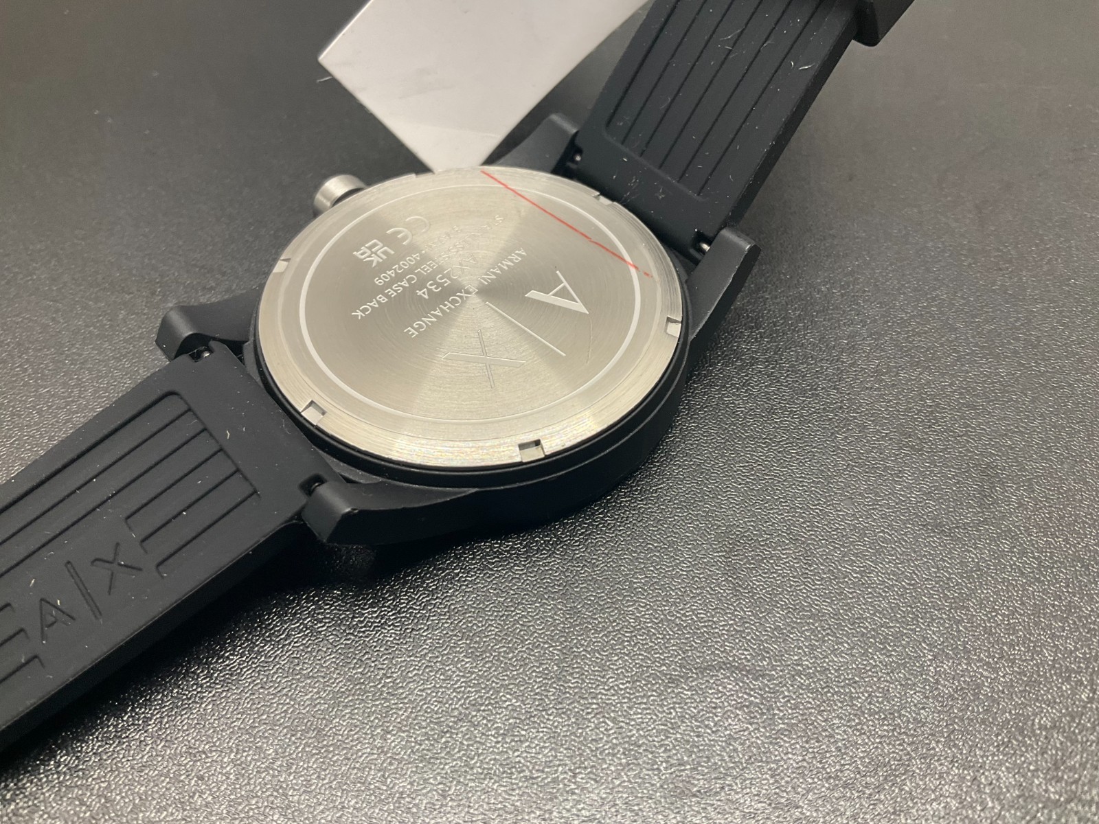 Armani Exchange Three-Hand Black Silicone Watch ax7159