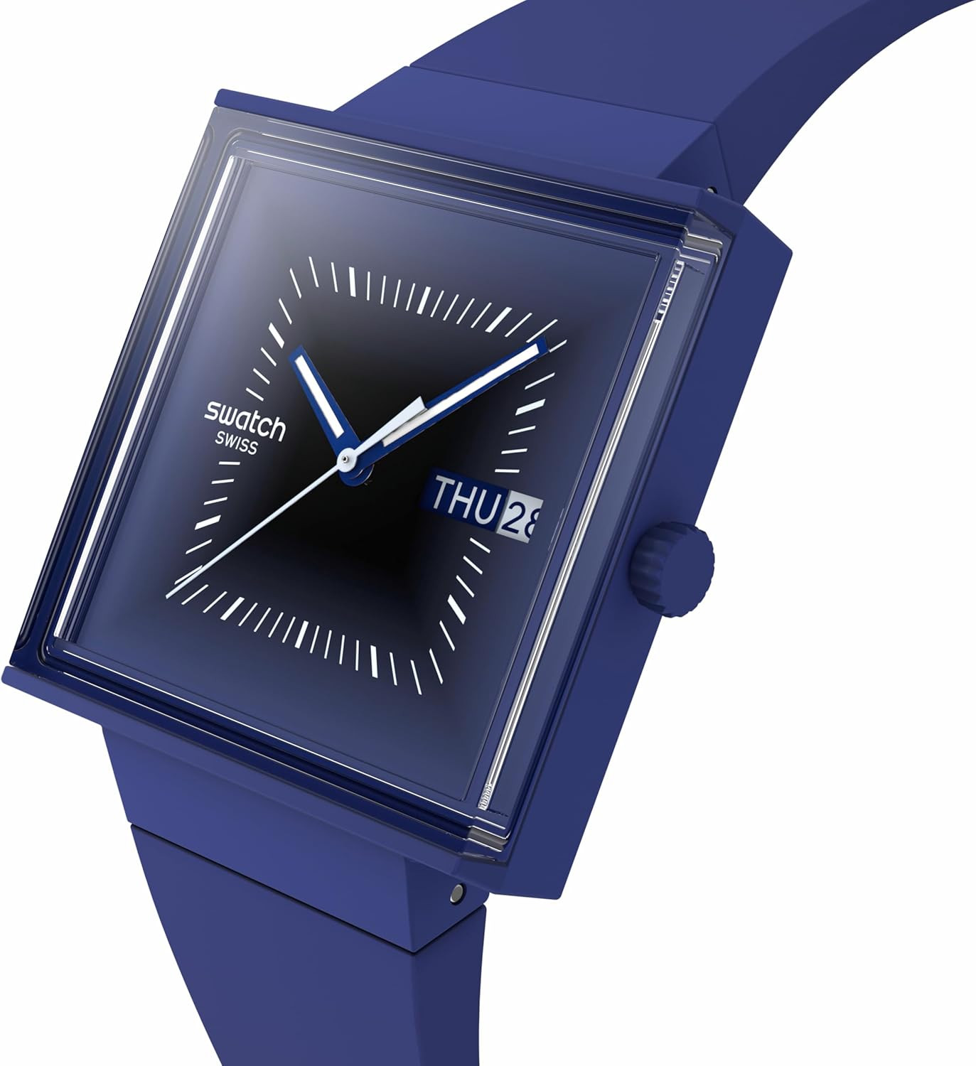 Chic Waterproof Blue Quartz Bioceramic Square Unisex Watch