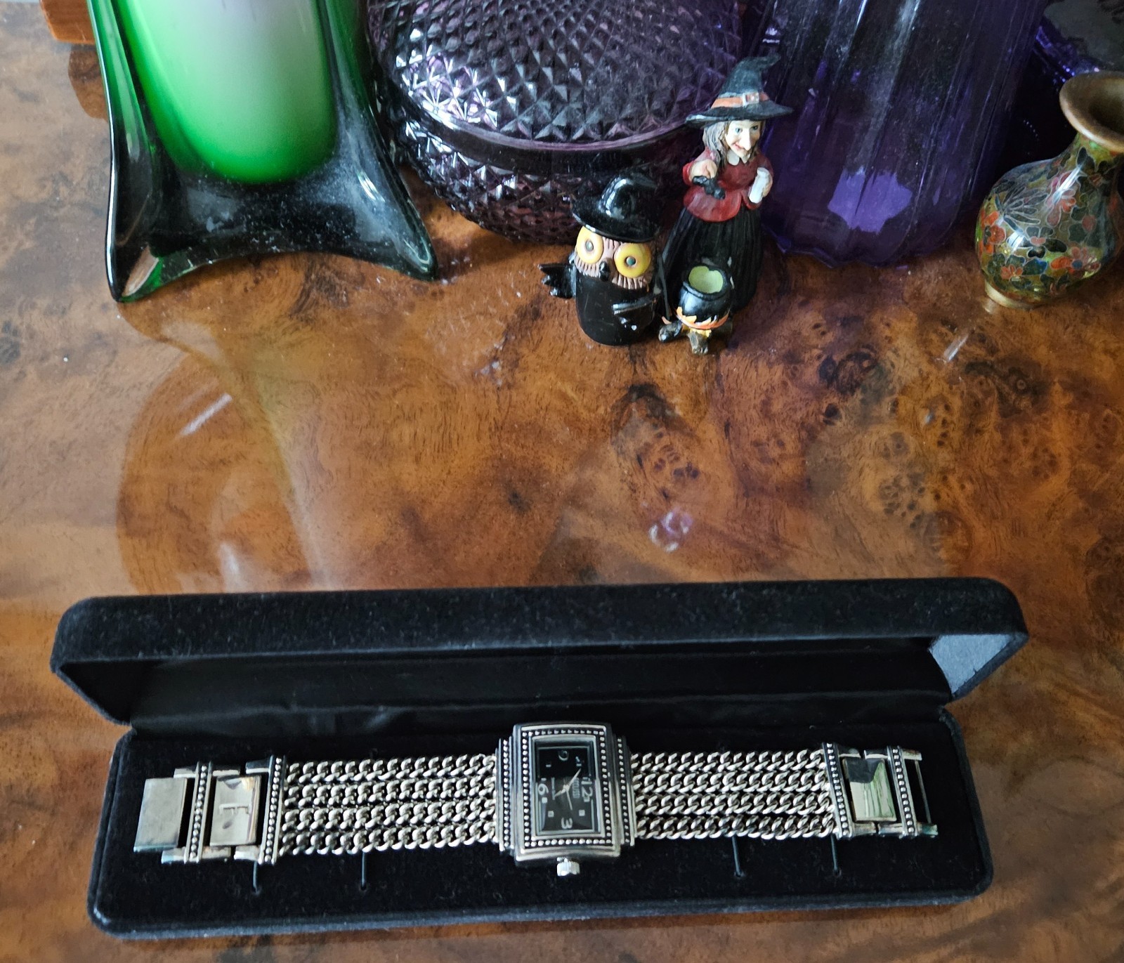 Sterling Silver 4 Strand Art Deco Wrist Watch Ecclissi # 33612