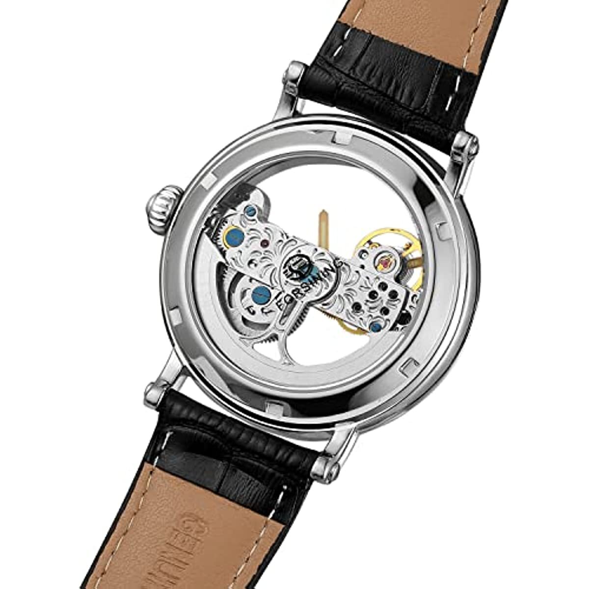 Men’s Unique Design Automatic Self Wind Genuine Leather Strap Skeleton Watch New
