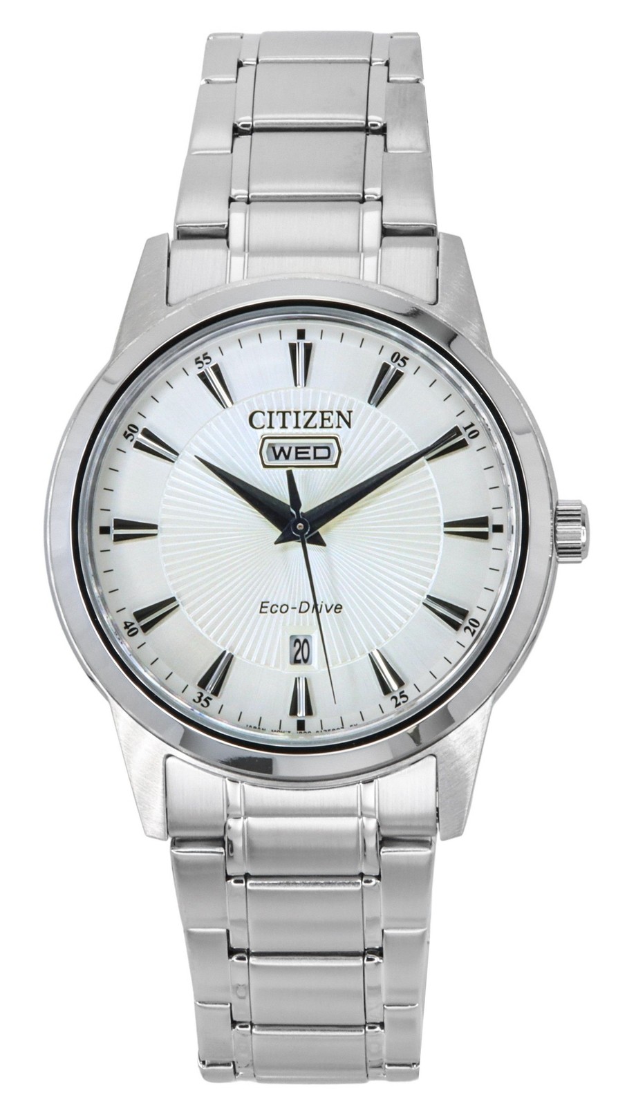 Citizen Eco-Drive Stainless Steel White Dial Solar AW0100-86B Mens Watch