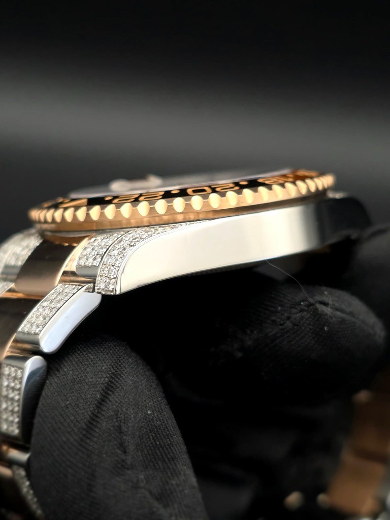 Rolex GMT-Master II Rootbeer 126711CHNR 40MM 18K w/Custom Set Diamonds