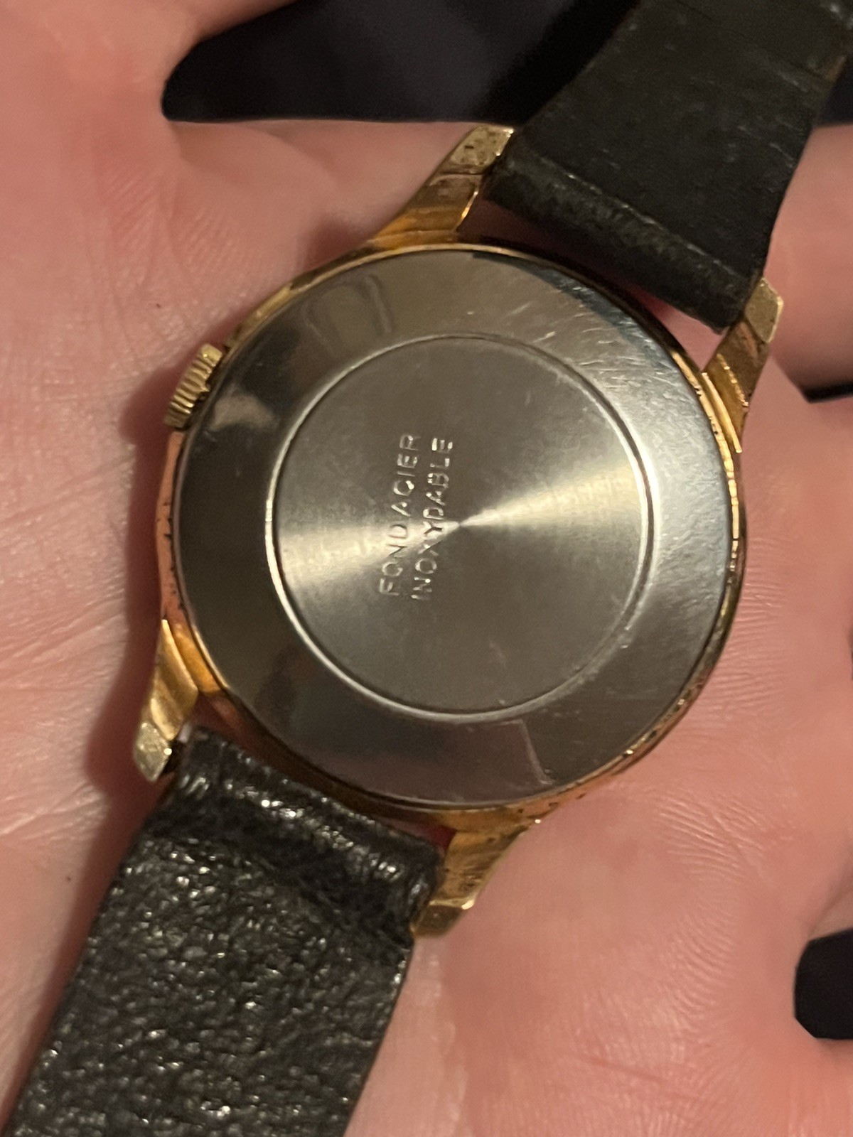VINTAGE MARVEL WATCH MANUAL WIND sub second Gold Plate Calatrava Arabic Numerals