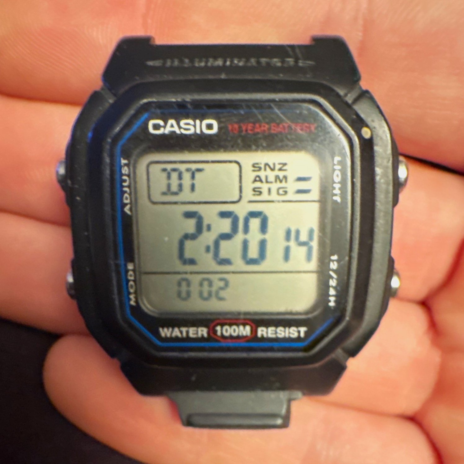 Casio W-800H Digital Quartz Sport Watch 100m Black Resin Backlight Alarm
