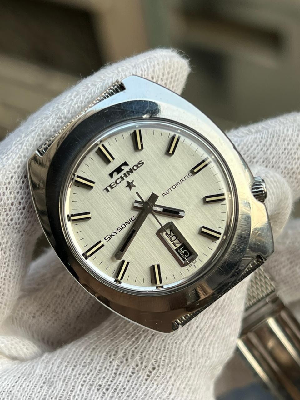 Technos Sky Sonic Automatic Swiss Made Day/Date Vintage Men’s Wrist Watch