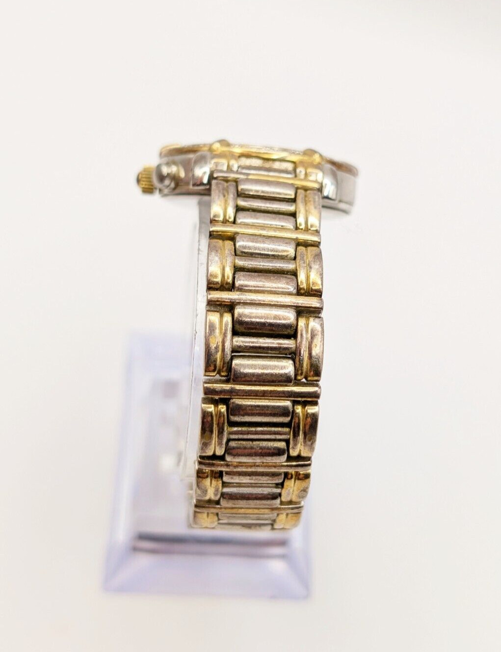 Anne Klein Diamond Two Tone Watch Keeps Time/Date/Day/Month WR 100ft New Battery