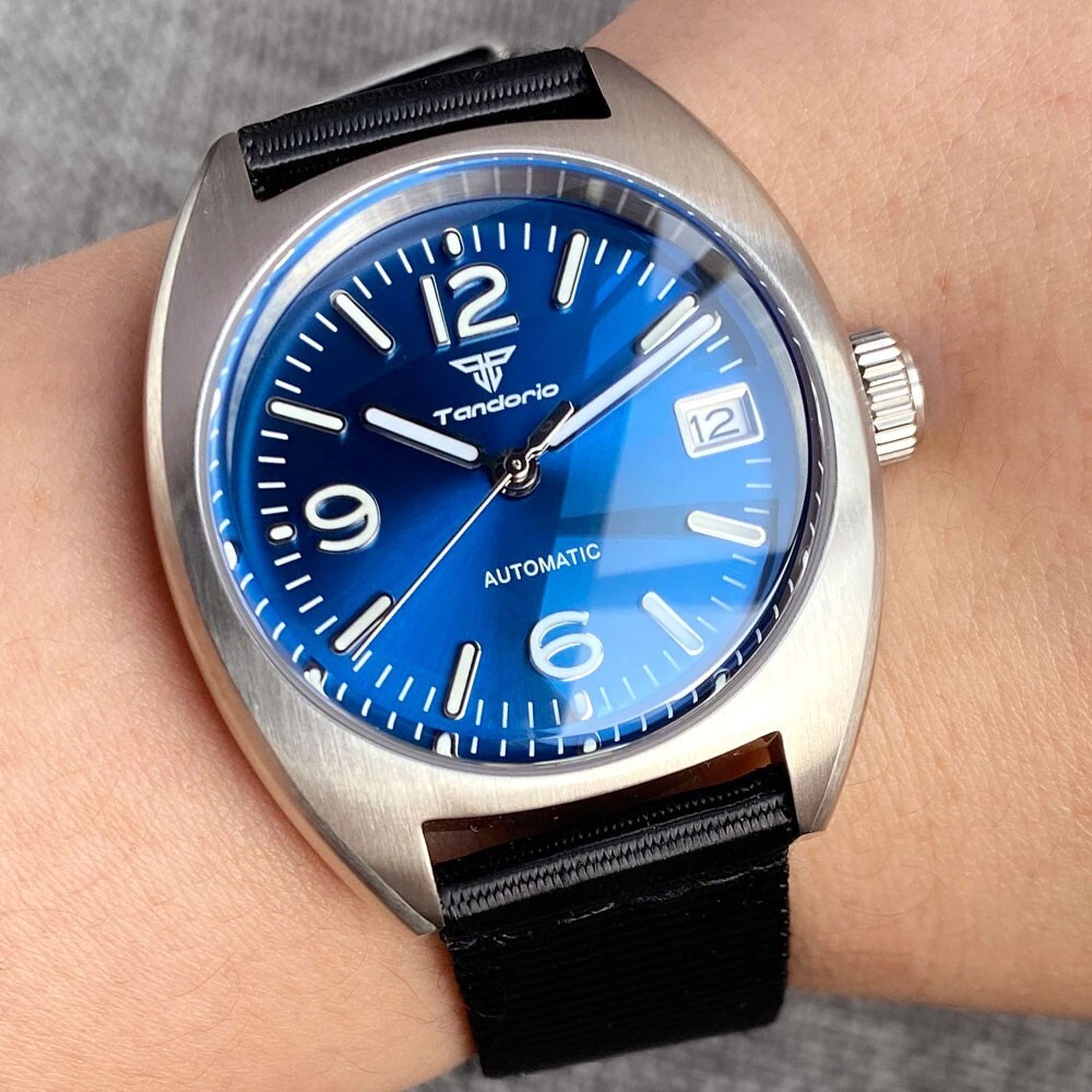 20ATM Tandorio 36mm AR Sapphire Blue Dial Lume Japan NH35A Automatic Men Watch