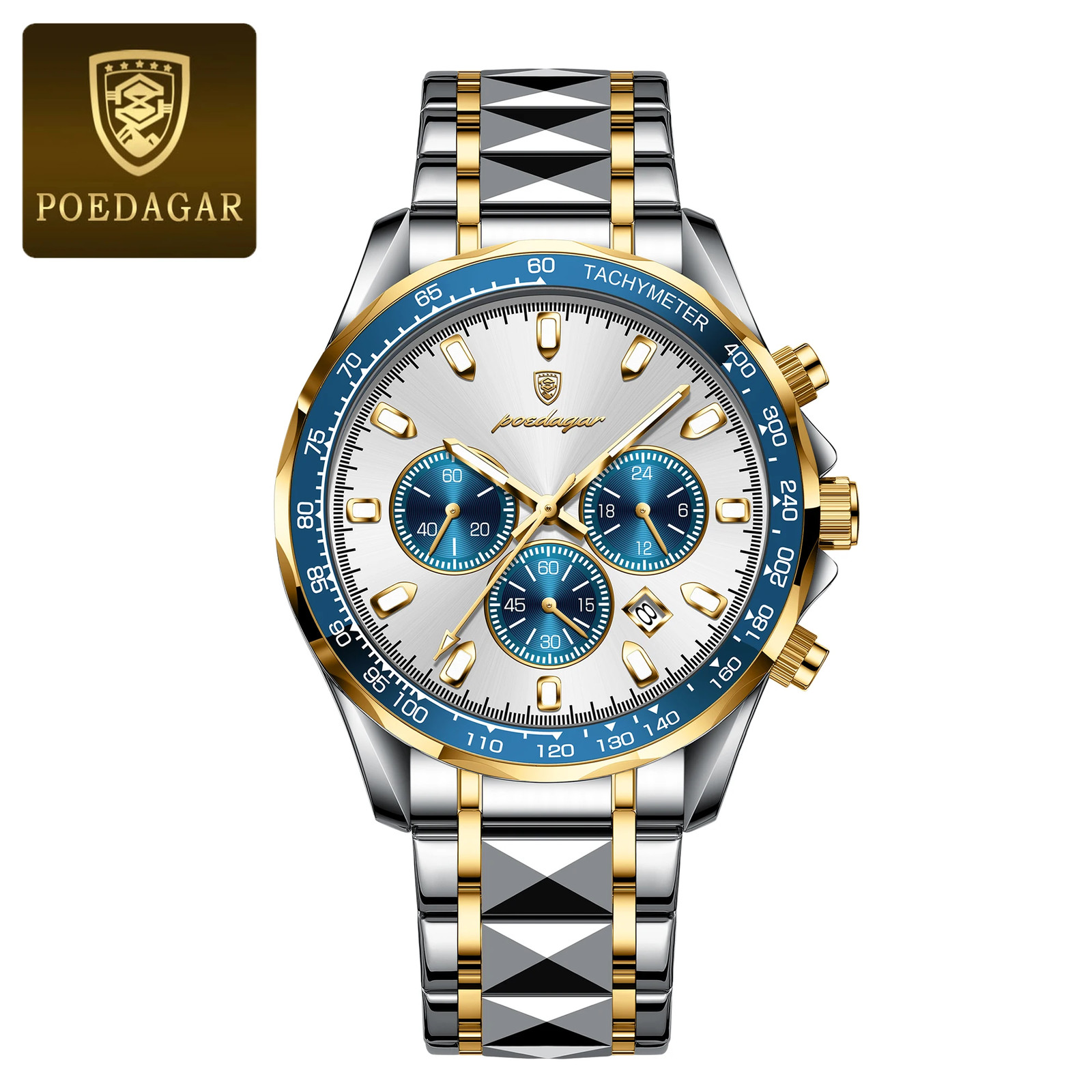 KC POEDAGAR Luxury Sports Watch Men Quartz Waterproof Luminous Date Chronograph