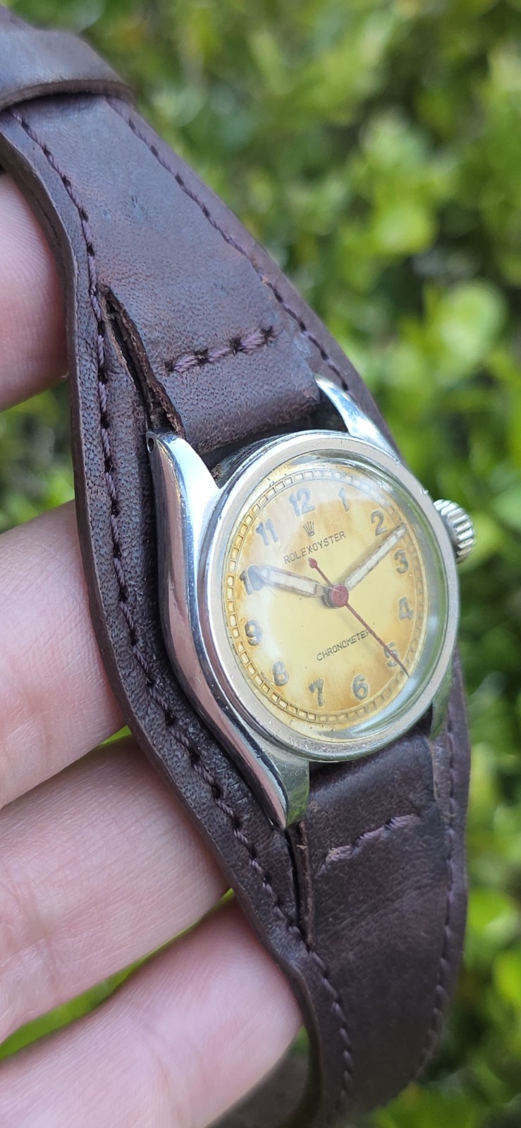 Vintage ROLEX Oyster Chronometer Ref 2595 Military 29mm Patina Dial Manual Watch