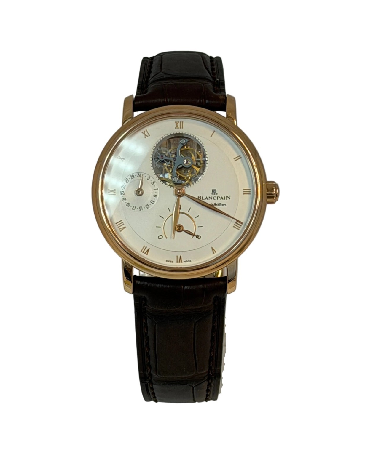 Blancpain Villeret Tourbillon 18K Rose Gold Men’s Watch, 6025-3642-55b