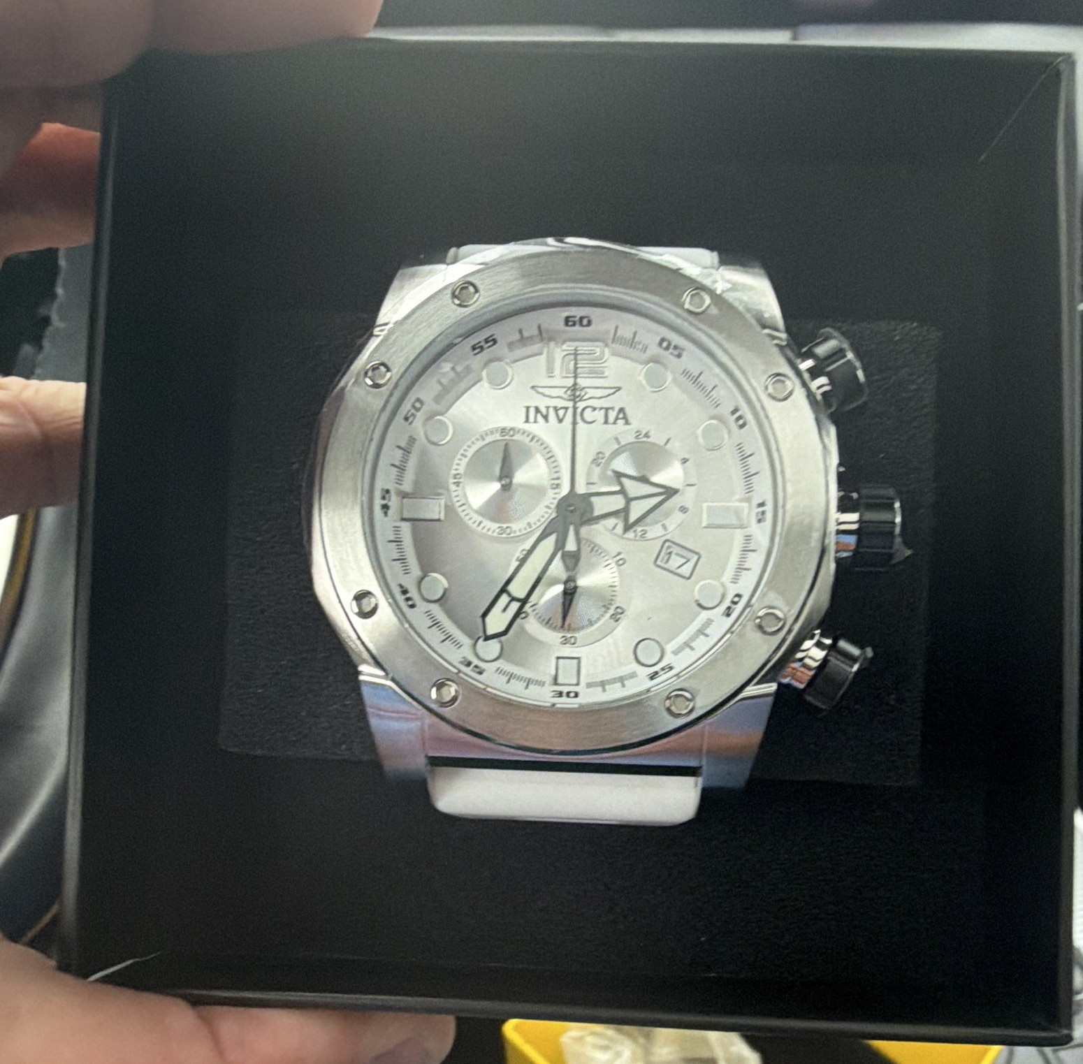 Invicta Men’s Sea Hunter Gen IV 52mm watch, white band 48975