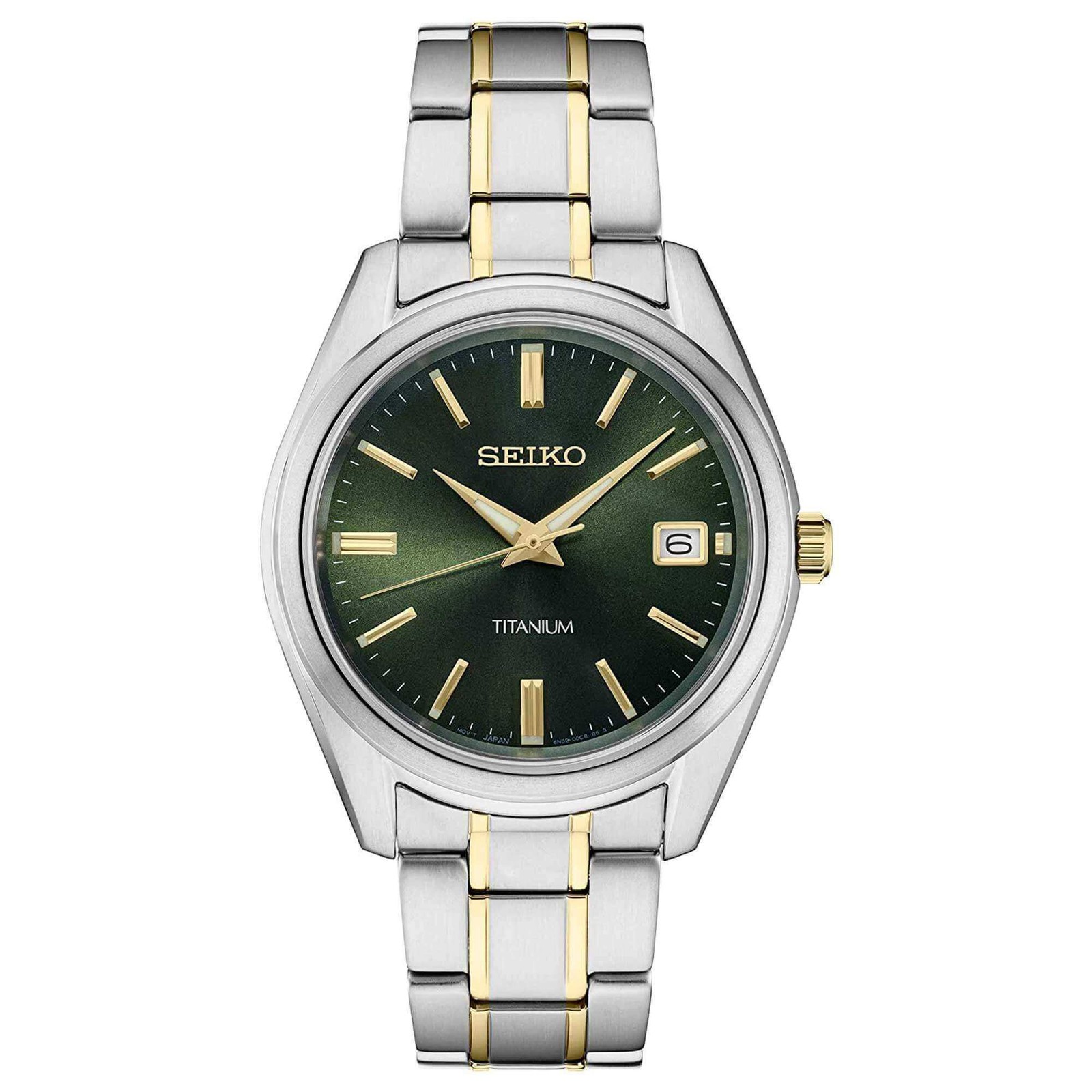 Seiko Men’s Watch Discover More Quartz Green Dial Two Tone Bracelet SUR377P1