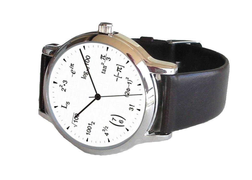 “Mathematics Dial” Large Theme Watch Has A Math Equation At Each Hour Indicator