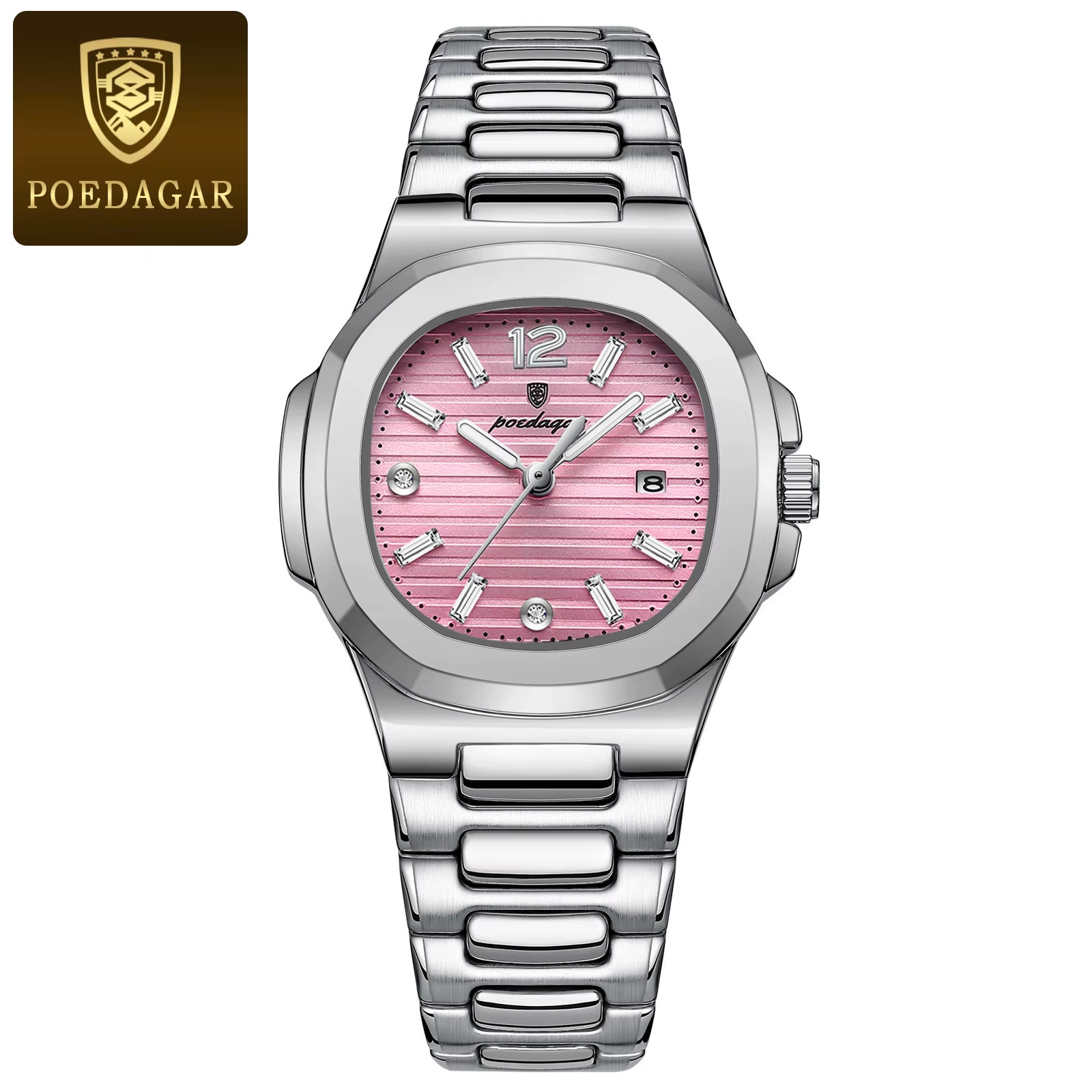 Luxury Women’s Square Quartz Watch Date Luminous Waterproof Wristwatch Ladies