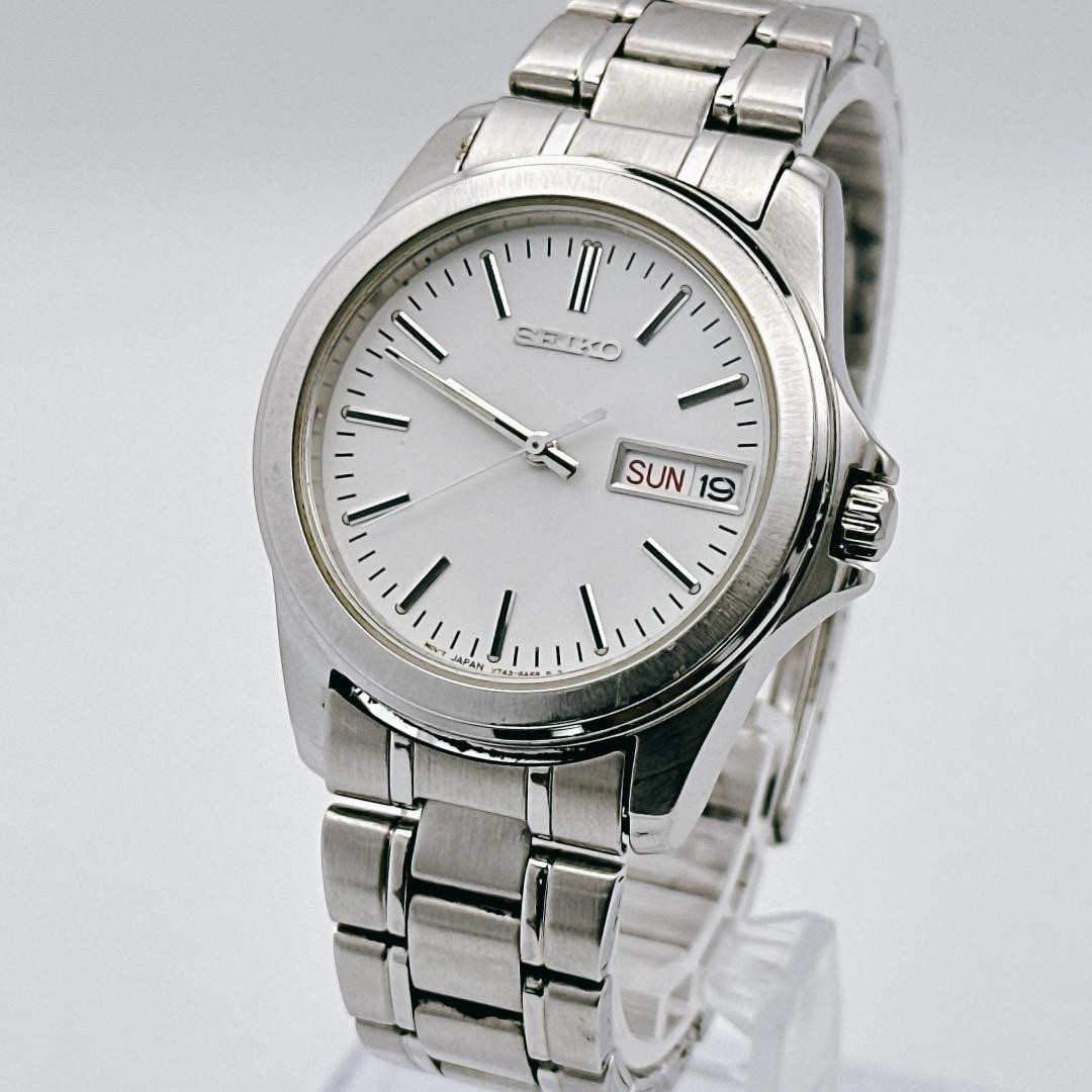 Excellent condition, fully functional. SEIKO men’s watch, day-date, silver d