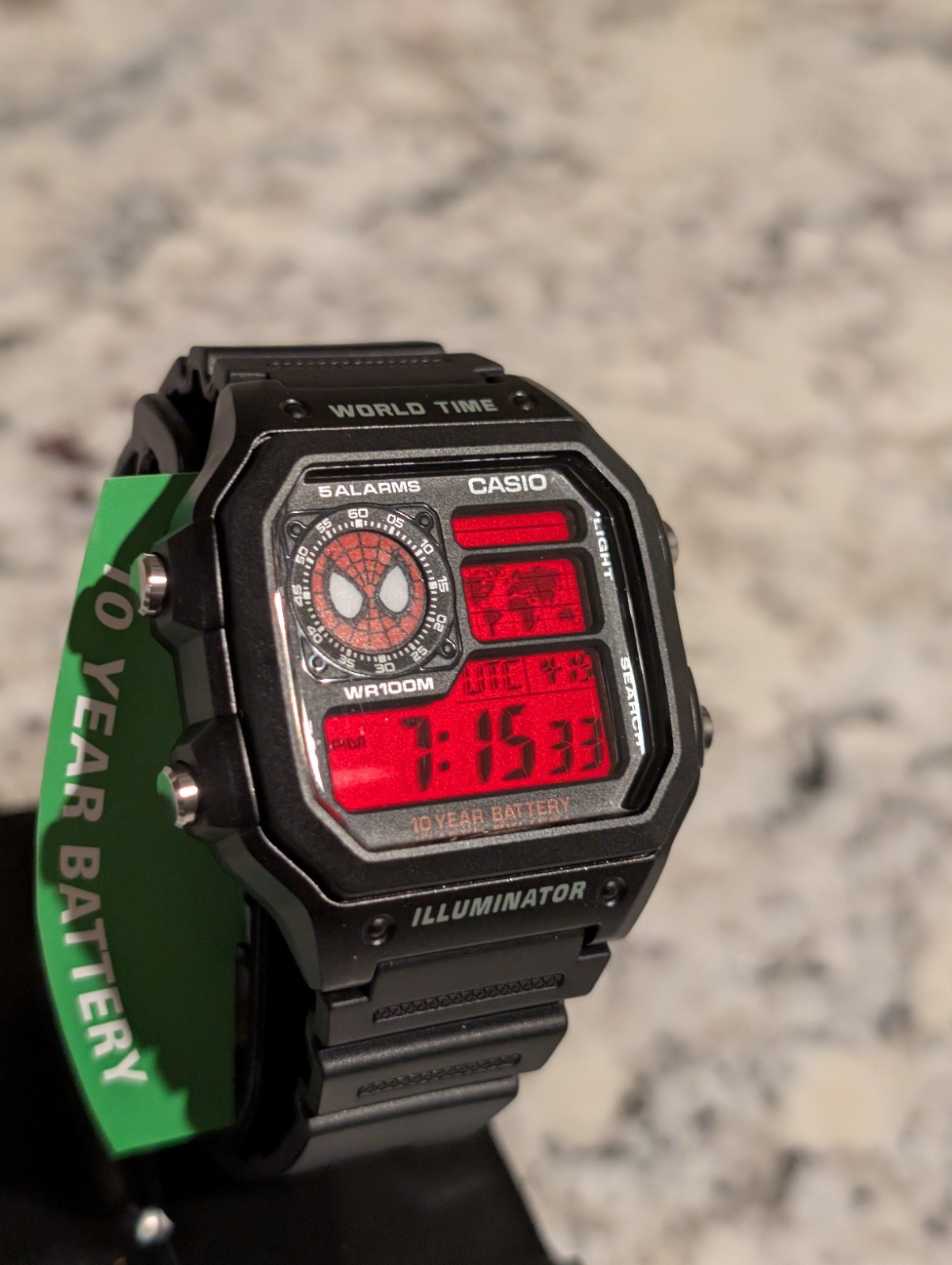 SpiderMan inspired Red Mod Casio AE1200 Black Watch | Marvel | | Cartoon